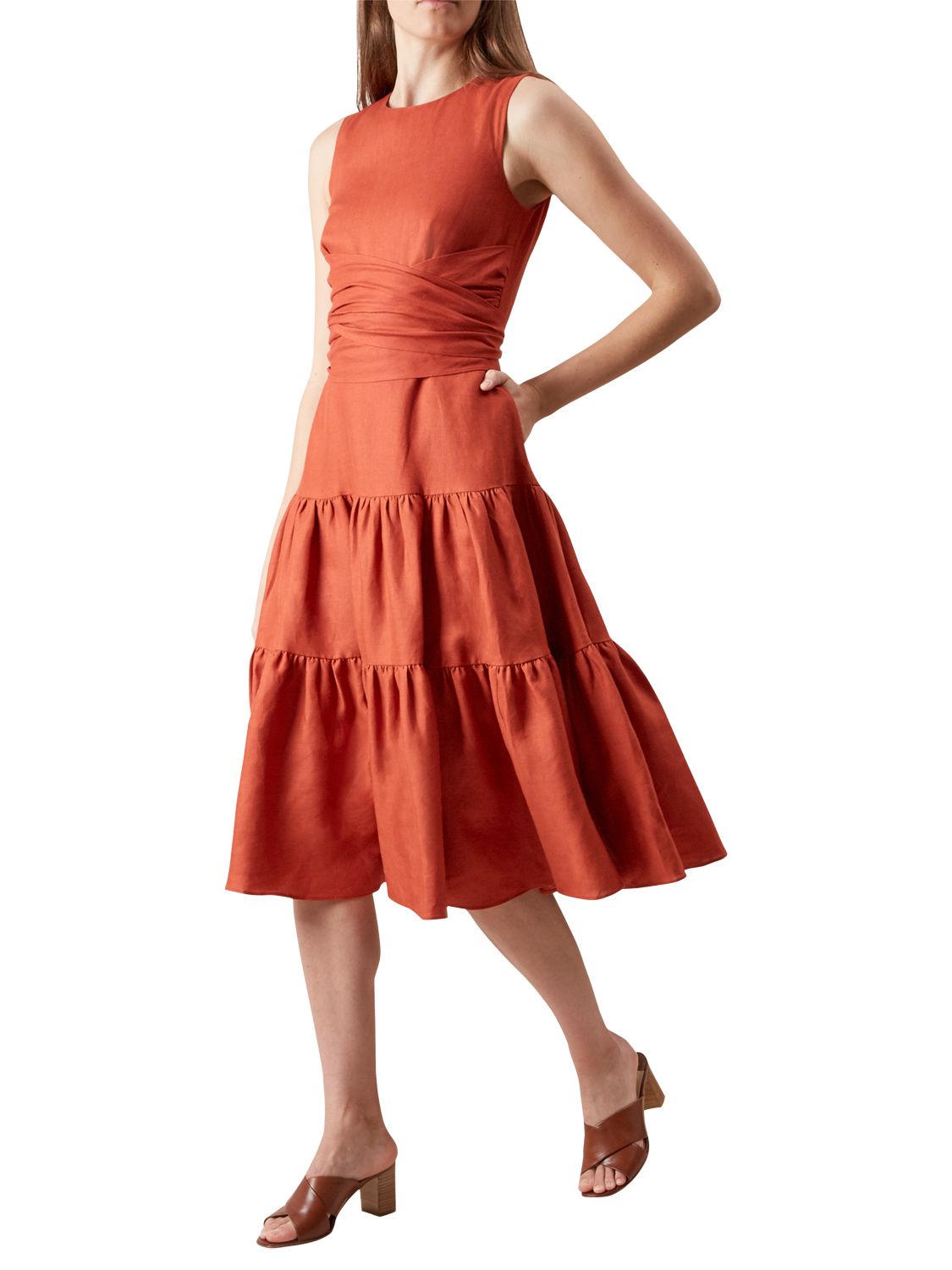 Hobbs Seville Dress, Cayenne Red, 14