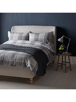 John Lewis & Partners Warm and Cosy Window Check Brushed Cotton Duvet Cover and Pillowcase Set