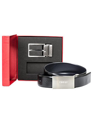 HUGO by Hugo Boss Reversible Leather Belt Gift Set, One Size, Black