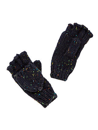 John Lewis Children's Multi Fleck Flip Gloves, Navy