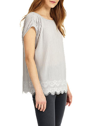 Phase Eight Pat Pleated Top, Silver