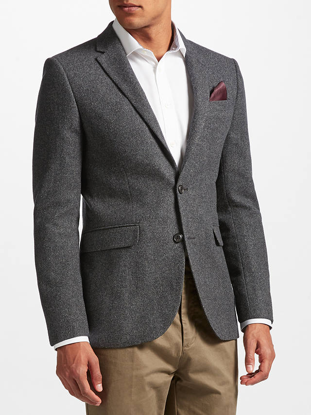 John Lewis & Partners Herringbone Jacket, Grey