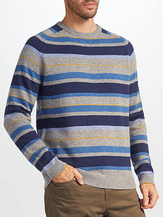 John Lewis & Partners Stripe Knit Jumper, Grey