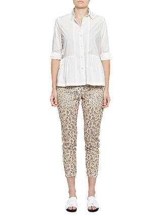 French Connection Niko Broderie Printed Trousers, Summer White Multi