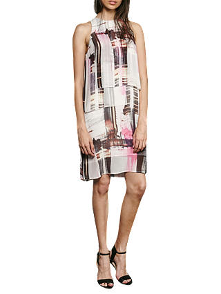 French Connection Cornell Sheer Print Dress, Neon Nectar/Multi