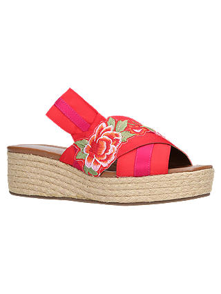 Kurt Geiger Blossom Wedge Heel Sandals, Red