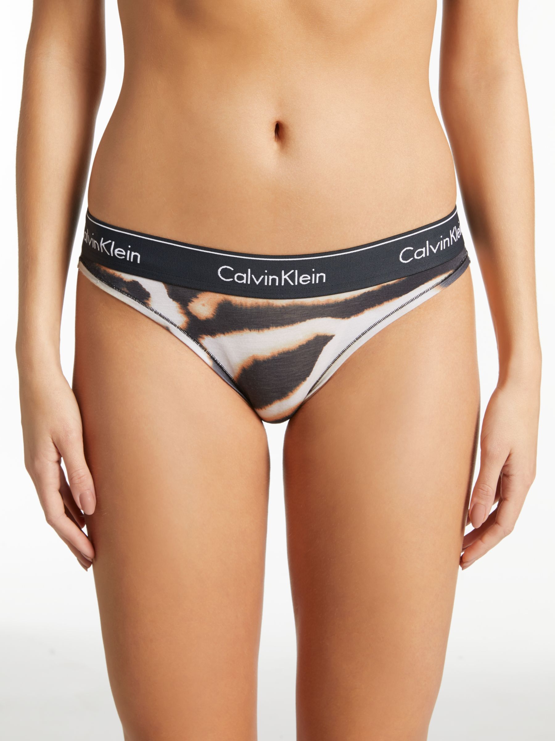 Calvin Klein Modern Cotton Thong In Leopard Print-Multi for Women