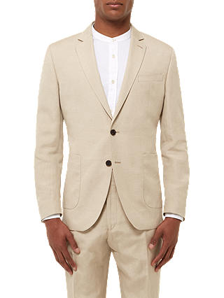 Jaeger Silk Linen Regular Fit Suit Jacket, Straw