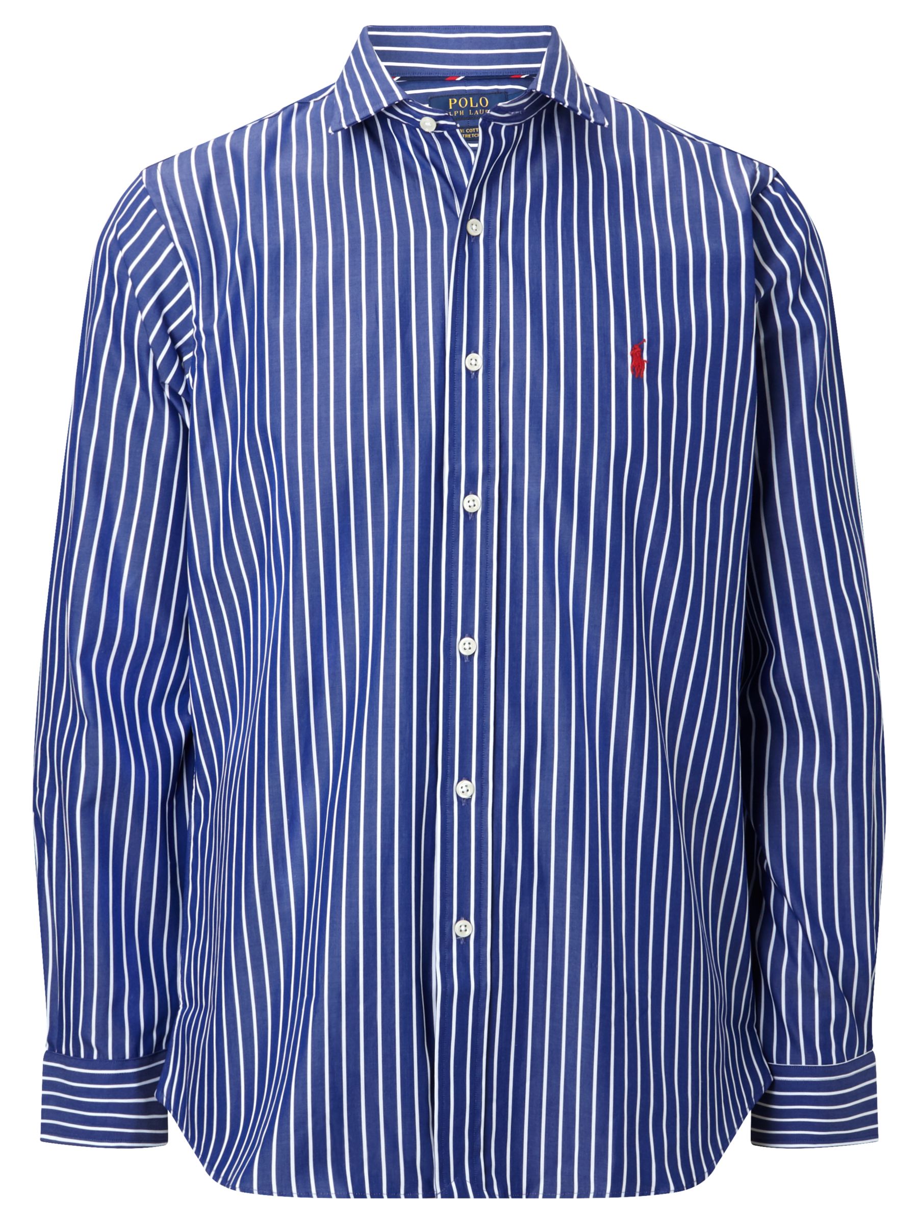 Polo Ralph Lauren Striped Shirt, Blue/White at John Lewis & Partners