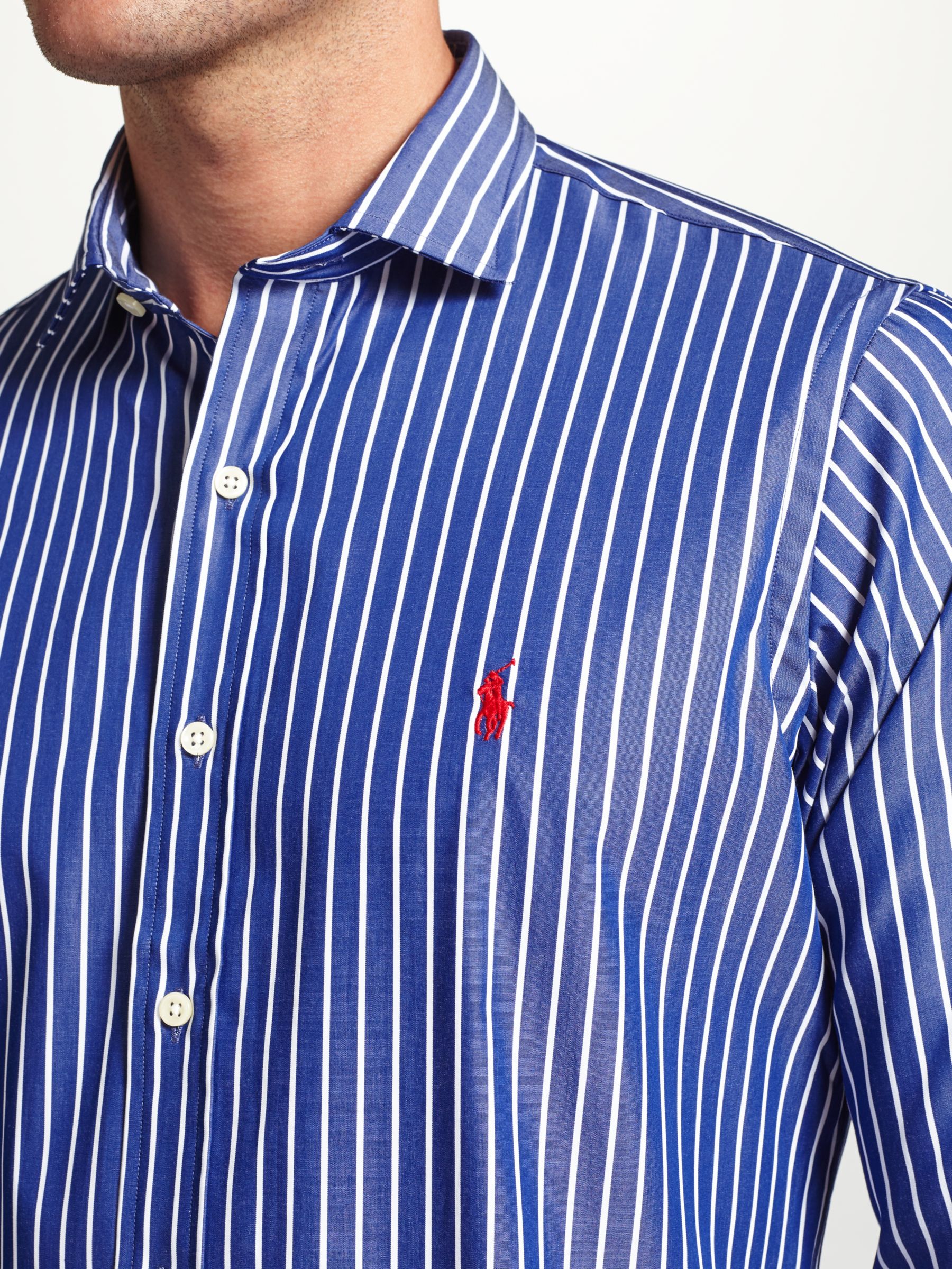 ralph lauren striped blue shirt