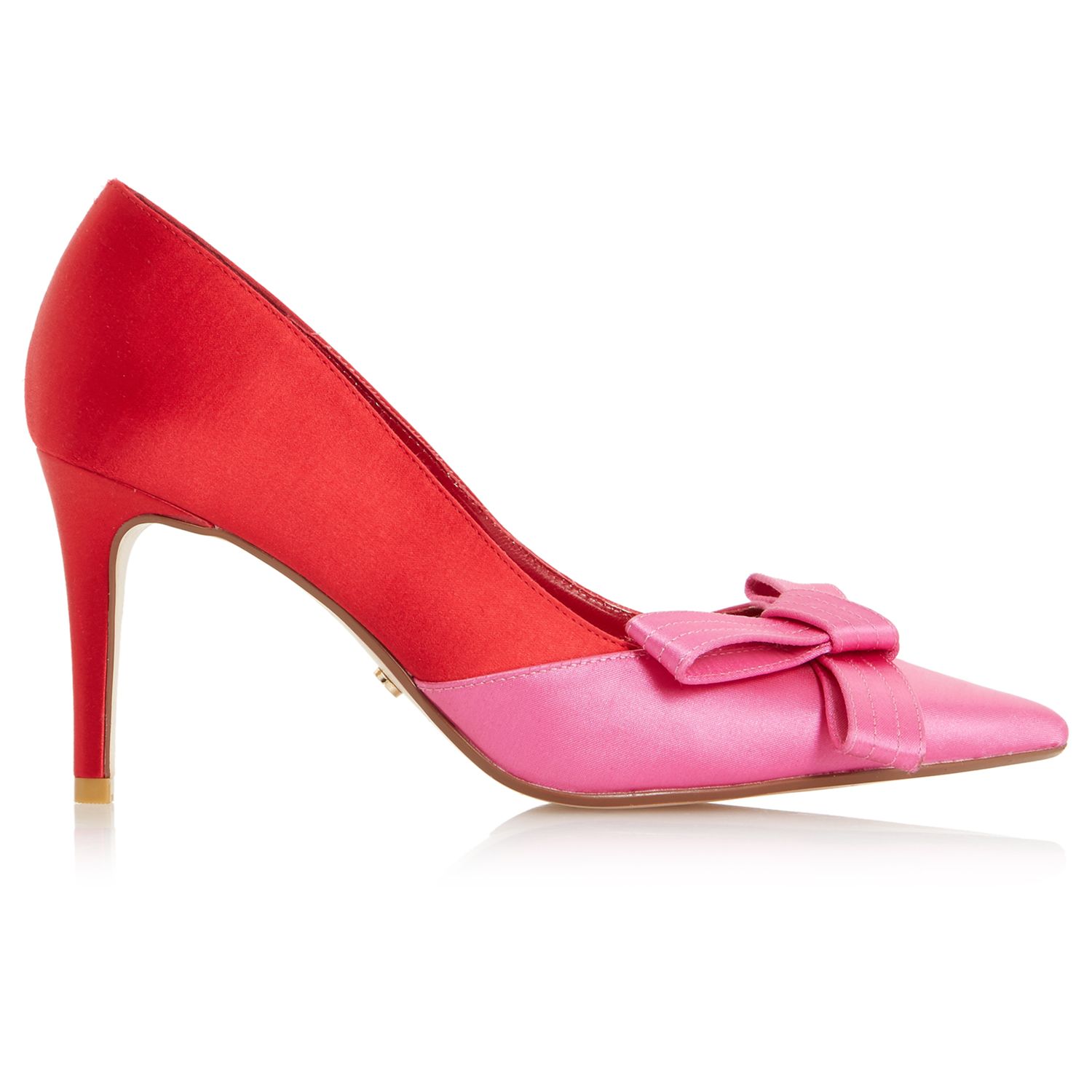 Dune Bowiee Pointed Toe Court Shoes, Red