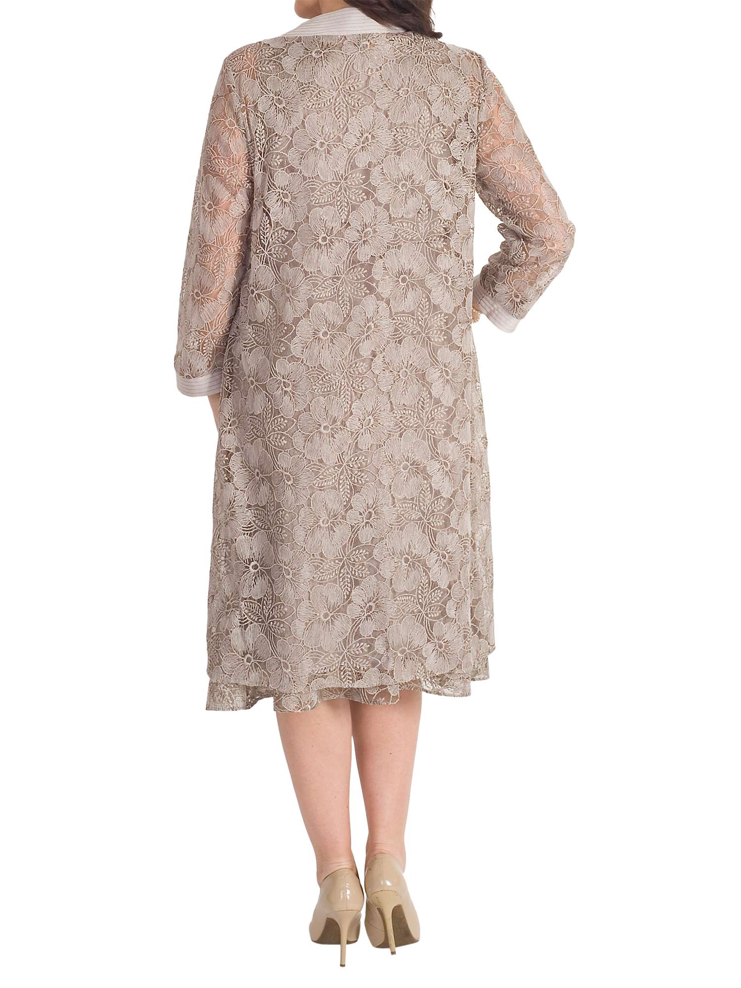 Buy Chesca Embroidered Lace Coat, Mink Online at johnlewis.com