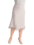 Chesca Lace Trim Jersey Crepe Skirt, Mink
