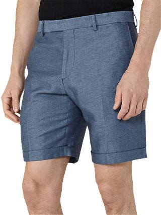 Reiss Meadow Linen and Cotton Shorts, Navy