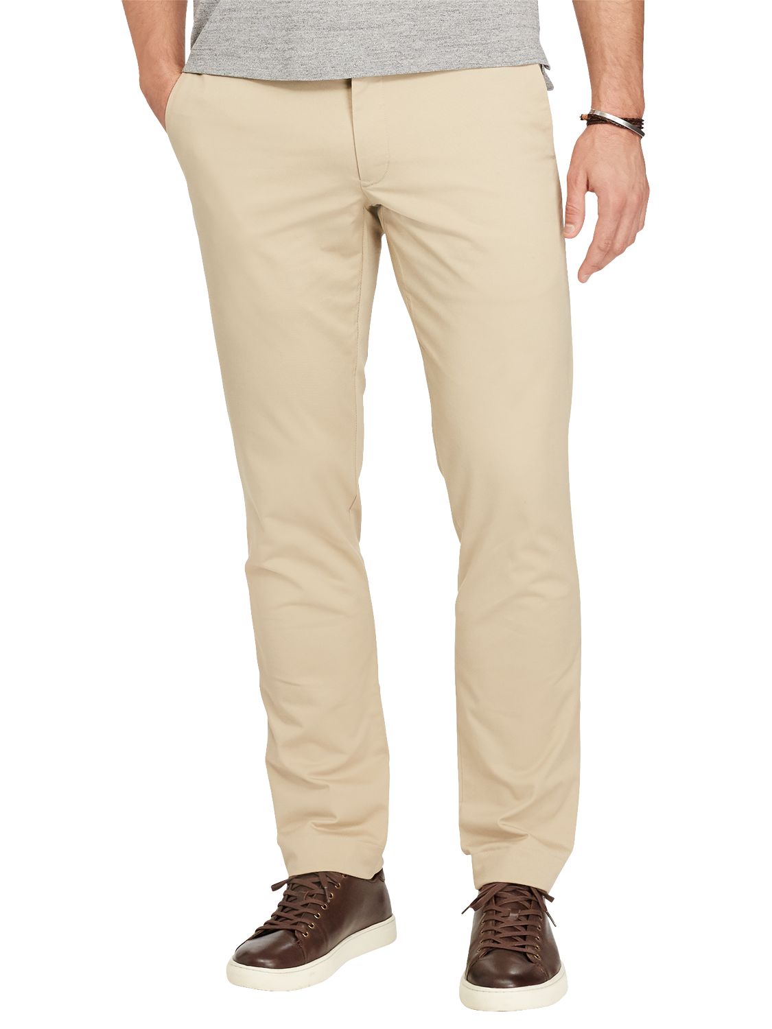 Polo Ralph Lauren Hudson Slim Fit Stretch Cotton Trousers, Classic Khaki at  John Lewis & Partners
