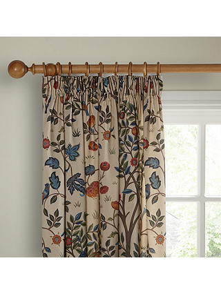 Morris & Co. Kelmscott Tree Pair Lined Pencil Pleat Curtains, Multi, W167 x Drop 137cm