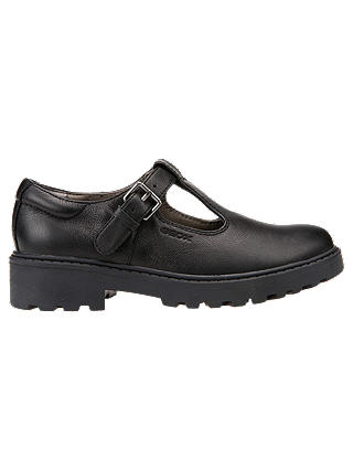 Geox Children's Casey T-Bar School Shoes, Black