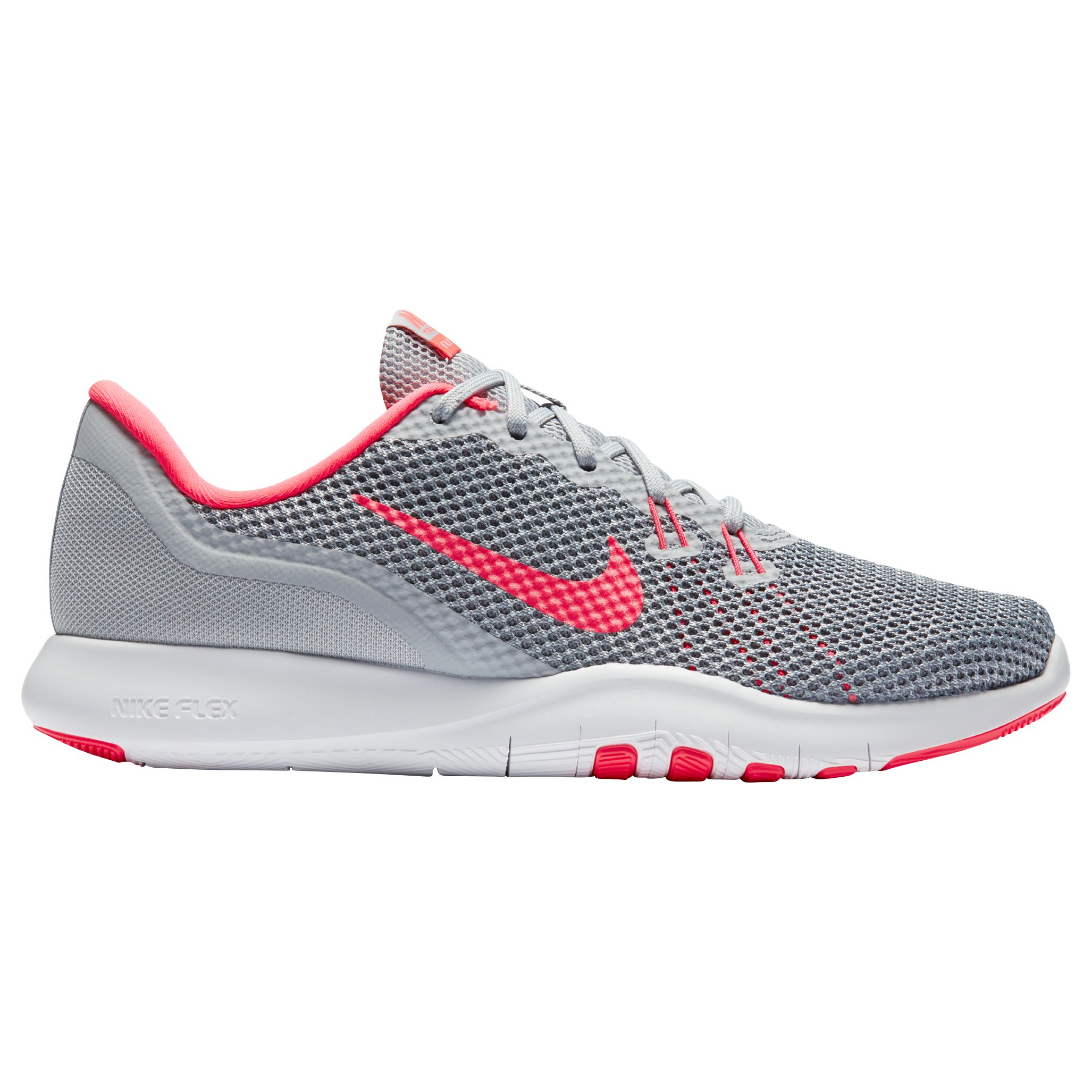 nike training flex trainers in grey and pink