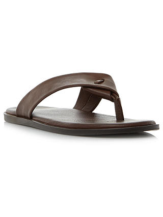 Dune Ignite Leather Sandals, Brown