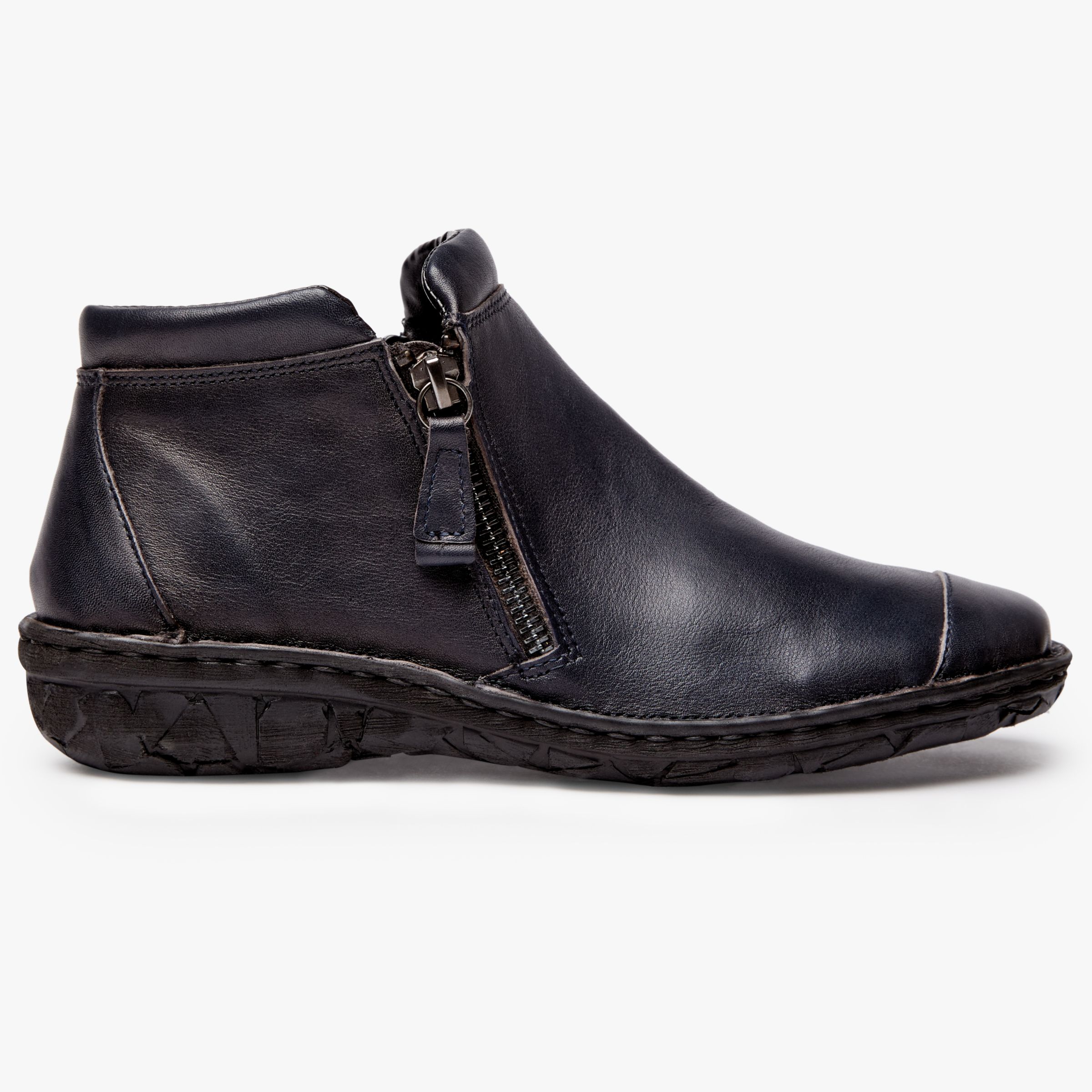 John Lewis Designed for Comfort Yale Double Zip Shoe Boots, Baltic, 6