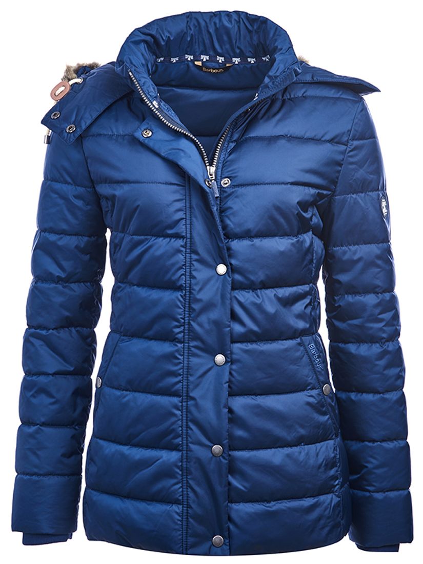 barbour shipper quilted jacket with faux fur trim hood