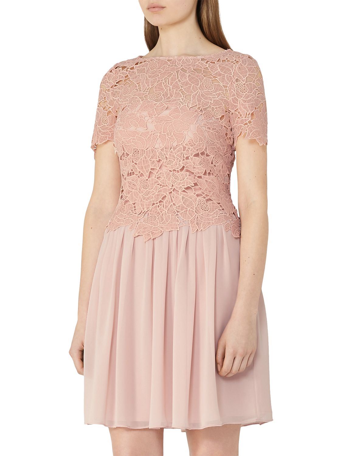 reiss pink lace dress