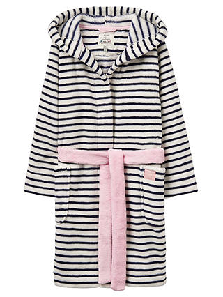 Little Joule Children's Striped Dressing Gown, French Navy