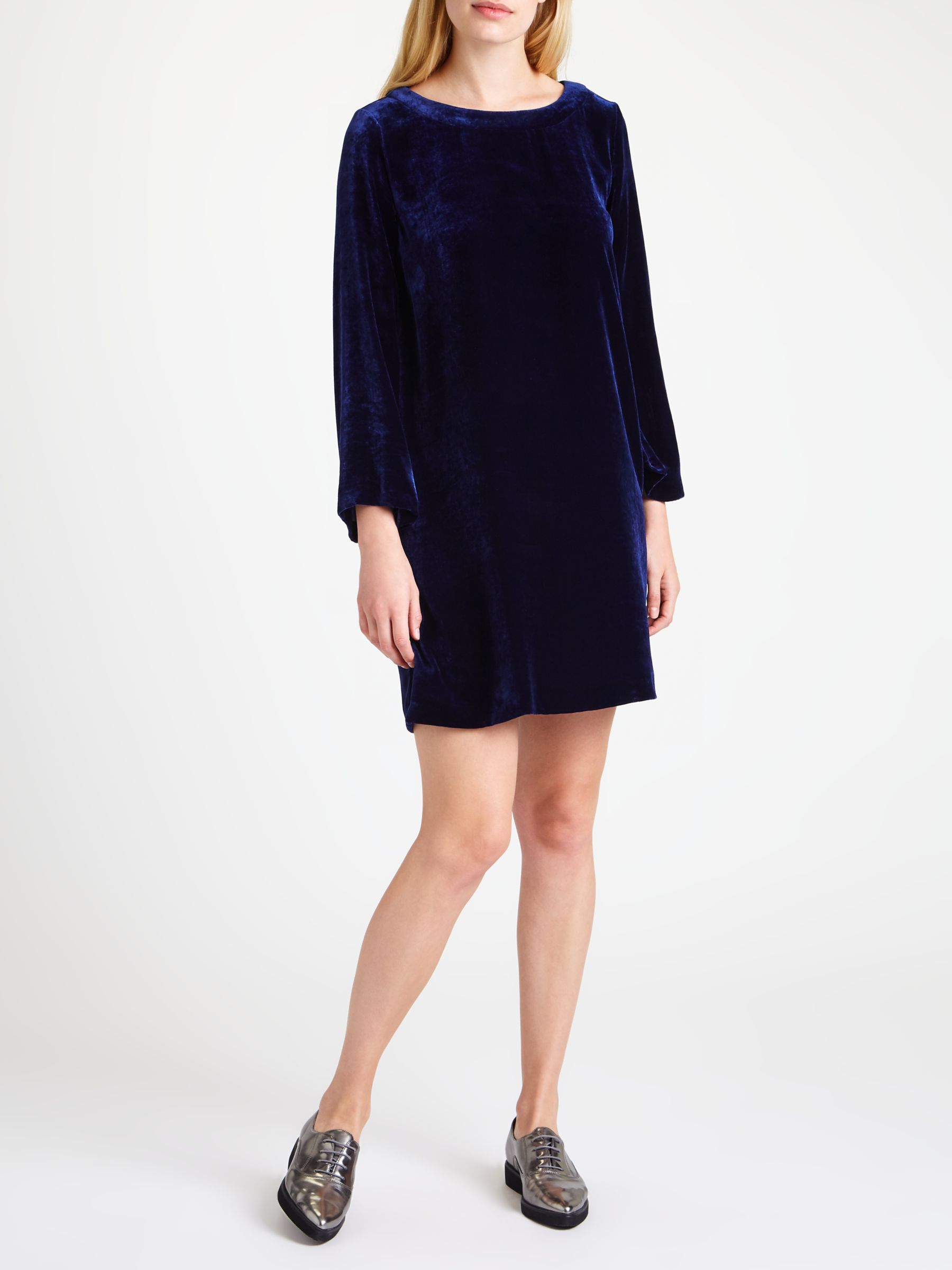 womens navy velvet dress