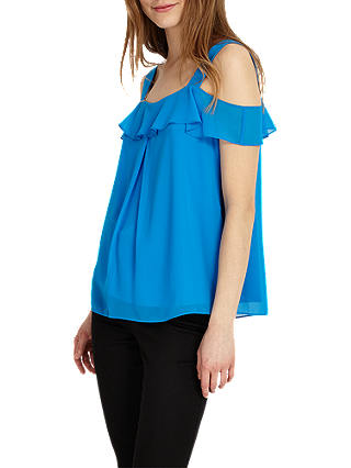 Phase Eight Robyn Cold Shoulder Blouse, Calypso Blue