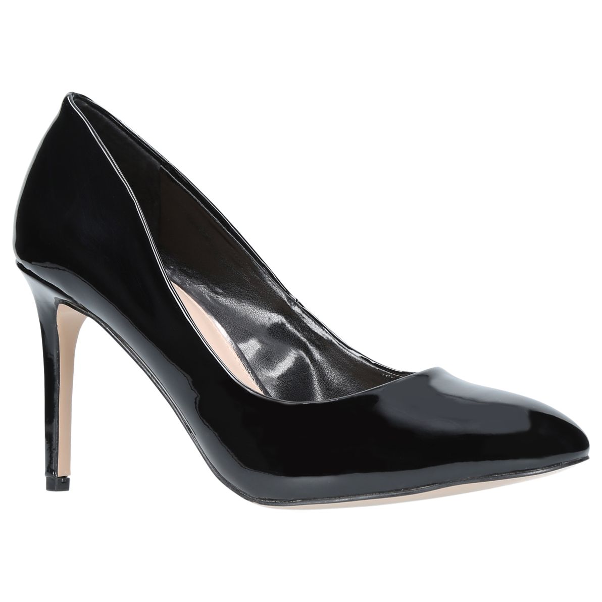 Carvela Aimee Stiletto Heeled Court Shoes, Black Patent