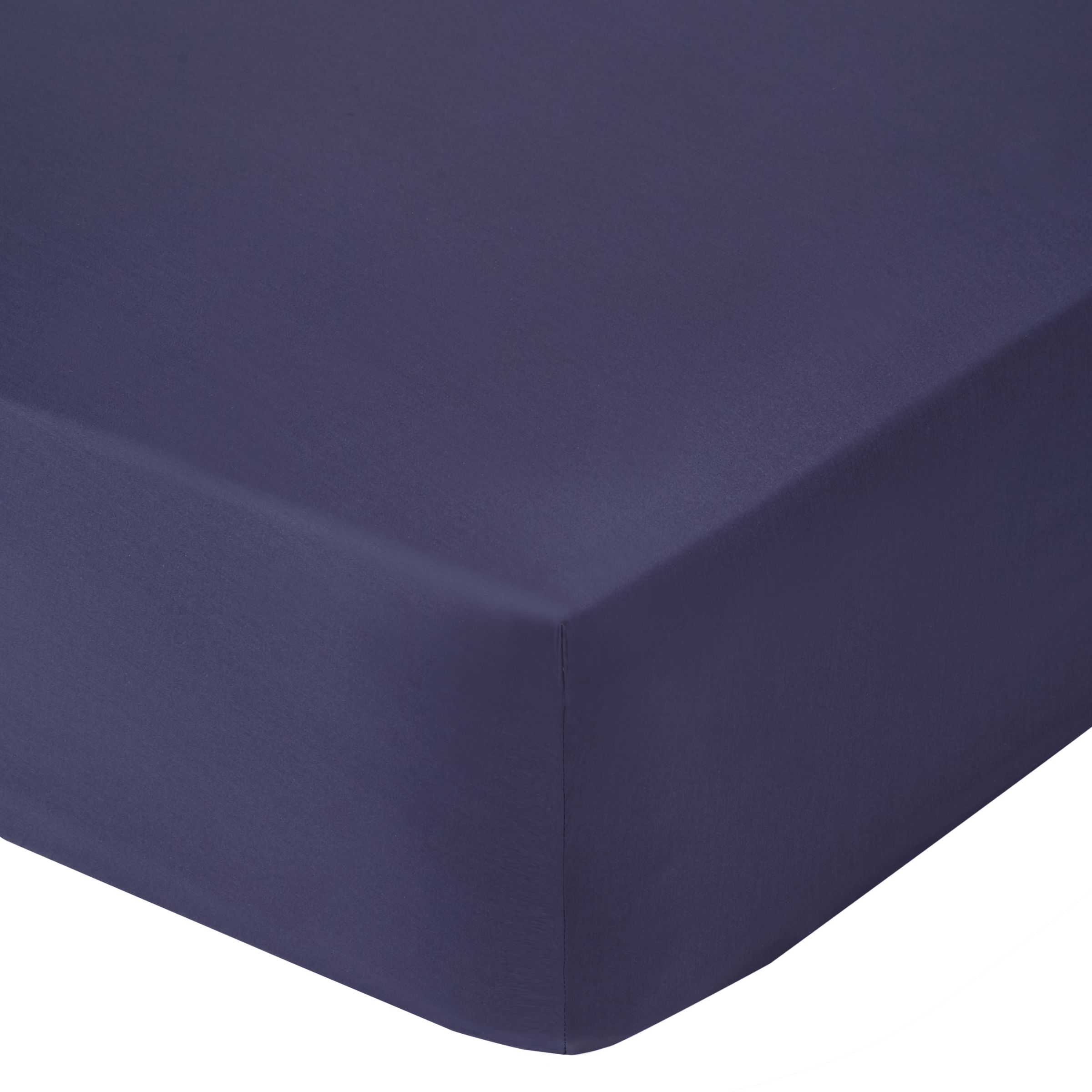 John Lewis 400 Thread Count Soft & Silky Egyptian Cotton Deep Fitted Sheet, Midnight Blue, King