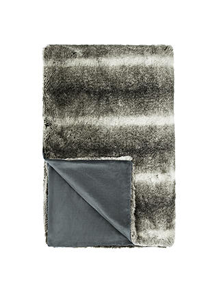 John Lewis & Partners Faux Fur Throw, Grey