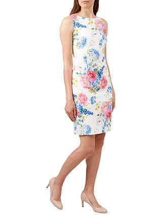Hobbs Danni Floral Print Dress, Ivory/Multi