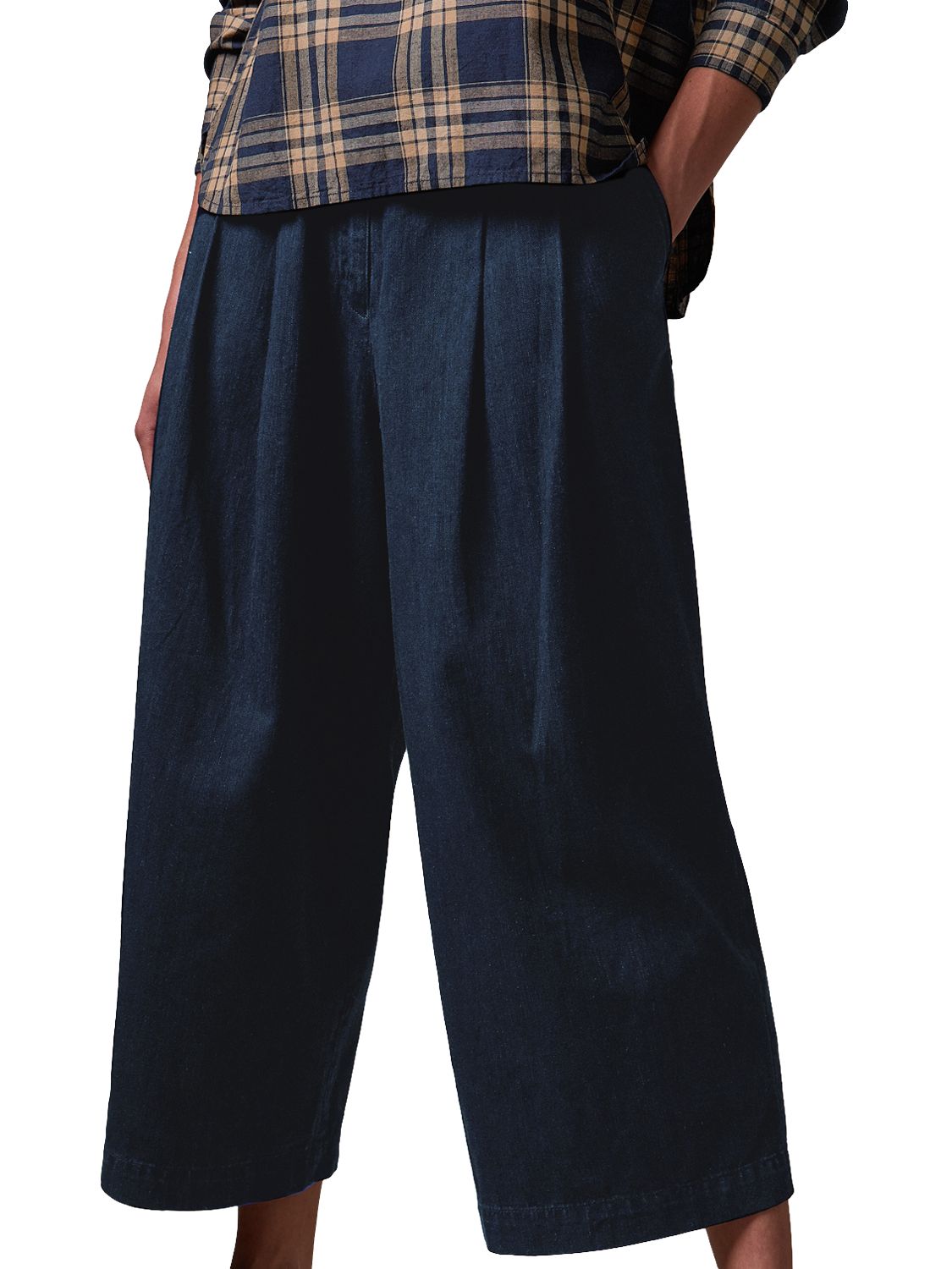 Toast Pleat Front Trousers, Indigo at John Lewis & Partners