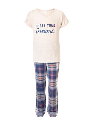 John Lewis & Partners Children's Dreams T-Shirt Pyjamas, Navy