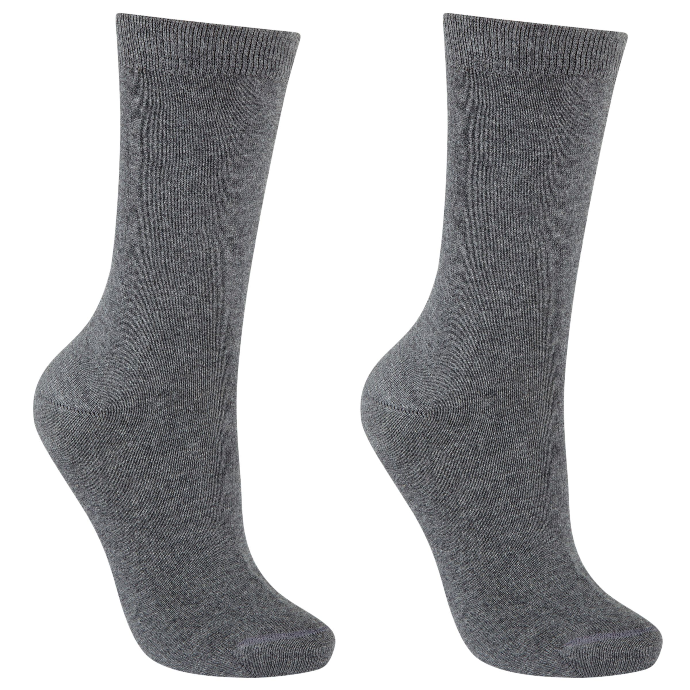 John Lewis Women's Cotton Ankle Socks, Pack of 2, Grey, S-M