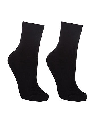 John Lewis & Partners Organic Cotton Blend Roll Top Socks, Pack of 2, Black