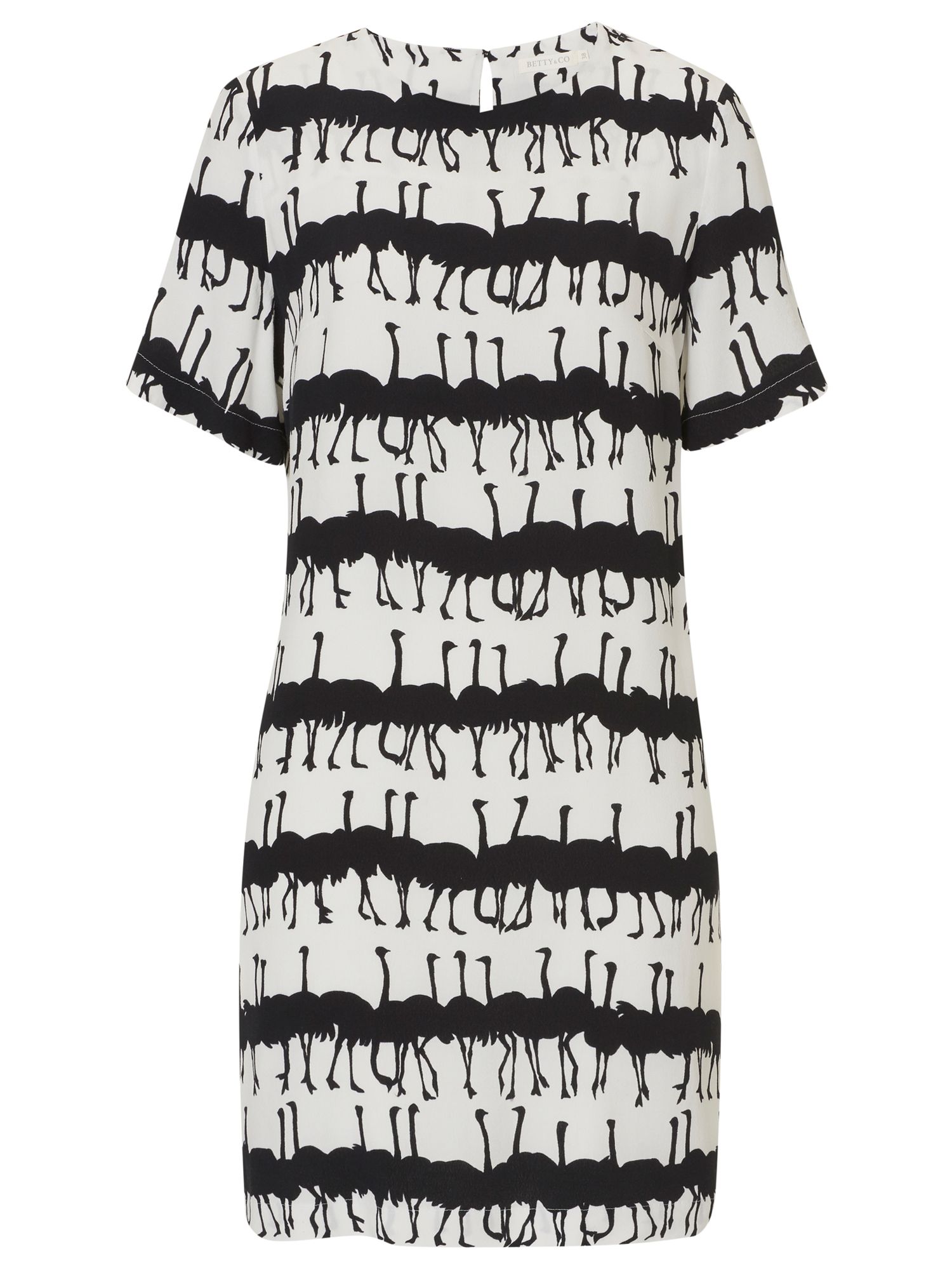 Betty & Co. Ostrich Print Dress, White/Black