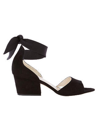 Karen Millen Soft Wrap Tie Block Heeled Sandals, Black