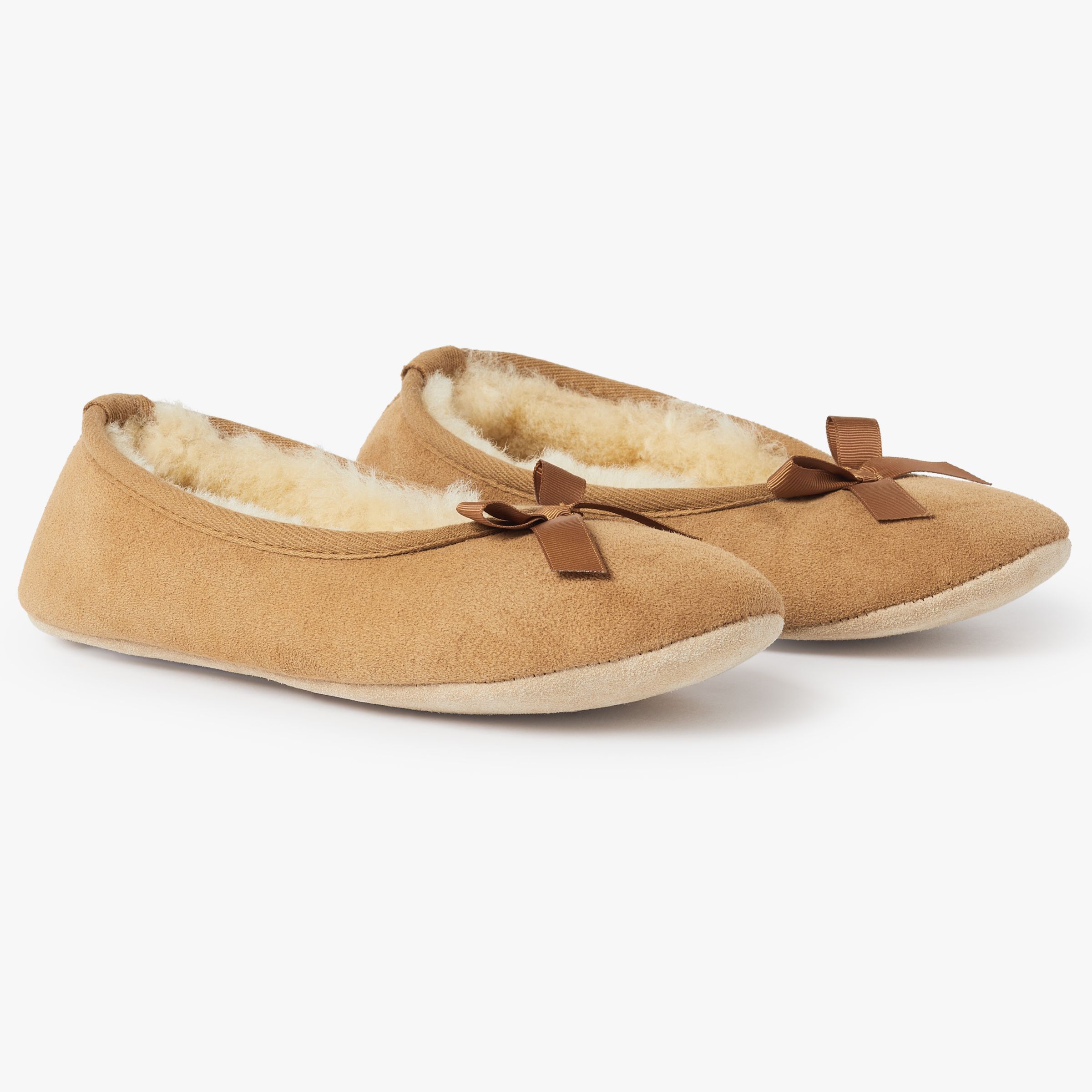 John Lewis Sheepskin Ballet Slippers Chestnut 2521