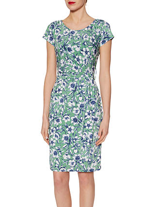 Gina Bacconi Floral Print Jersey Dress, Green