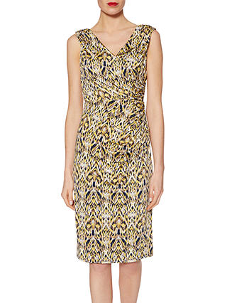 Gina Bacconi Abstract Print Jersey Dress, Lemon