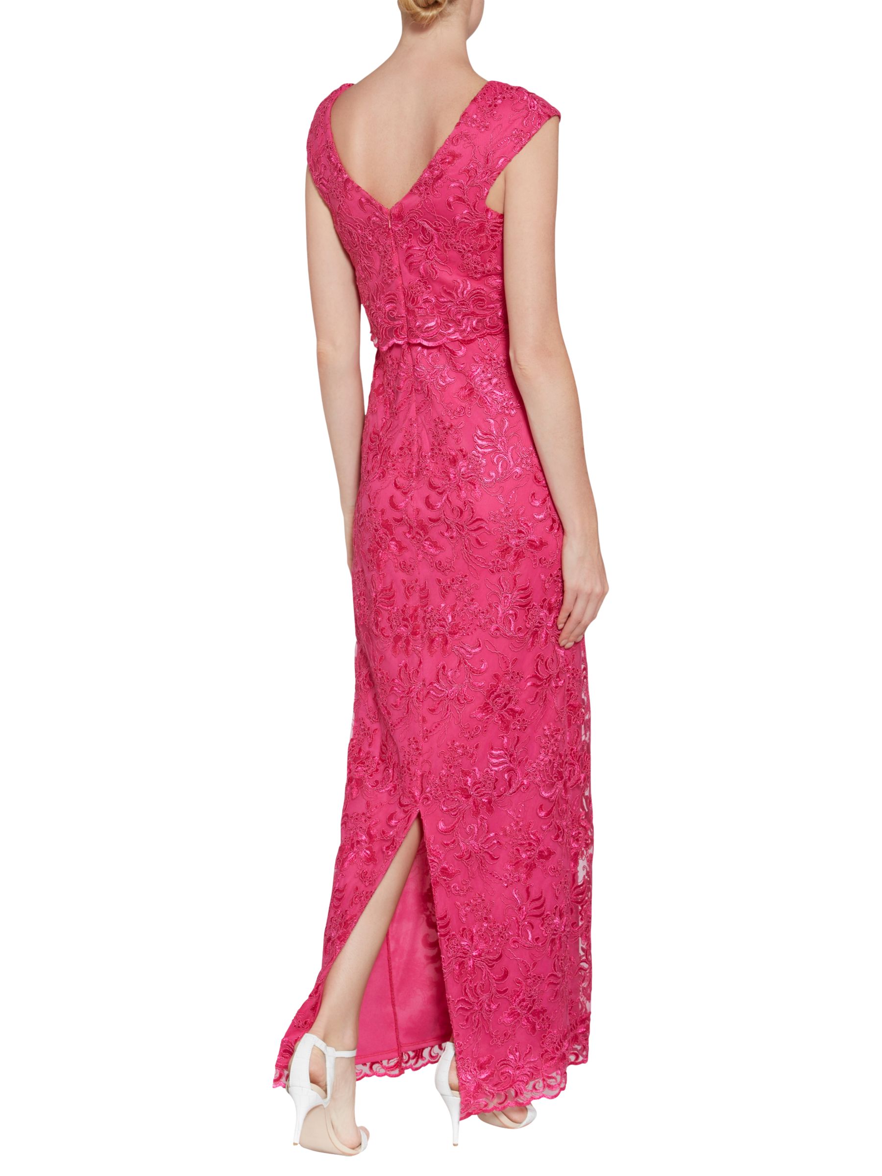 Gina Bacconi Embroidered Corded Mesh Maxi Dress at John Lewis & Partners