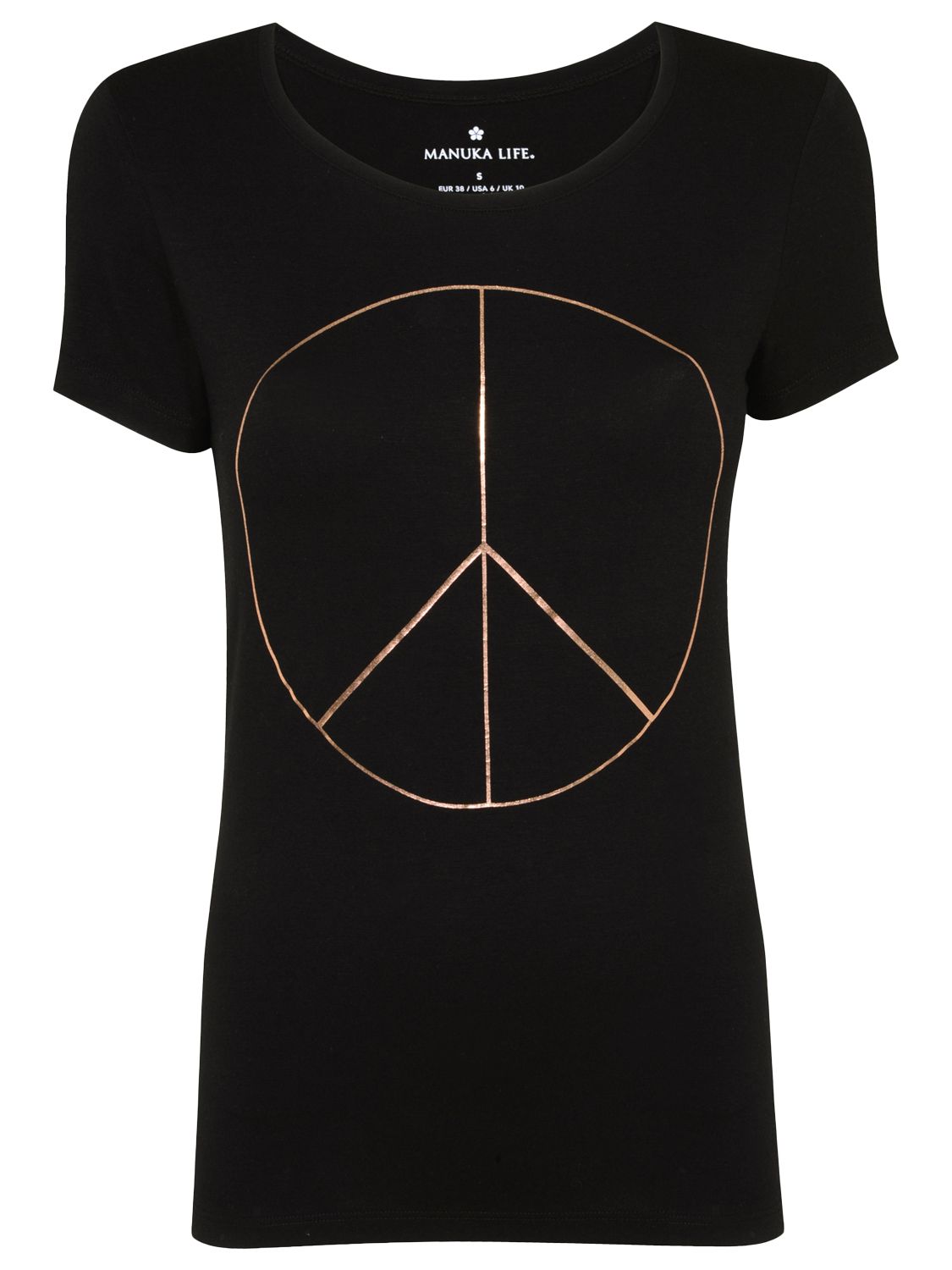 Manuka Peace Out Yoga T-Shirt, Black, M