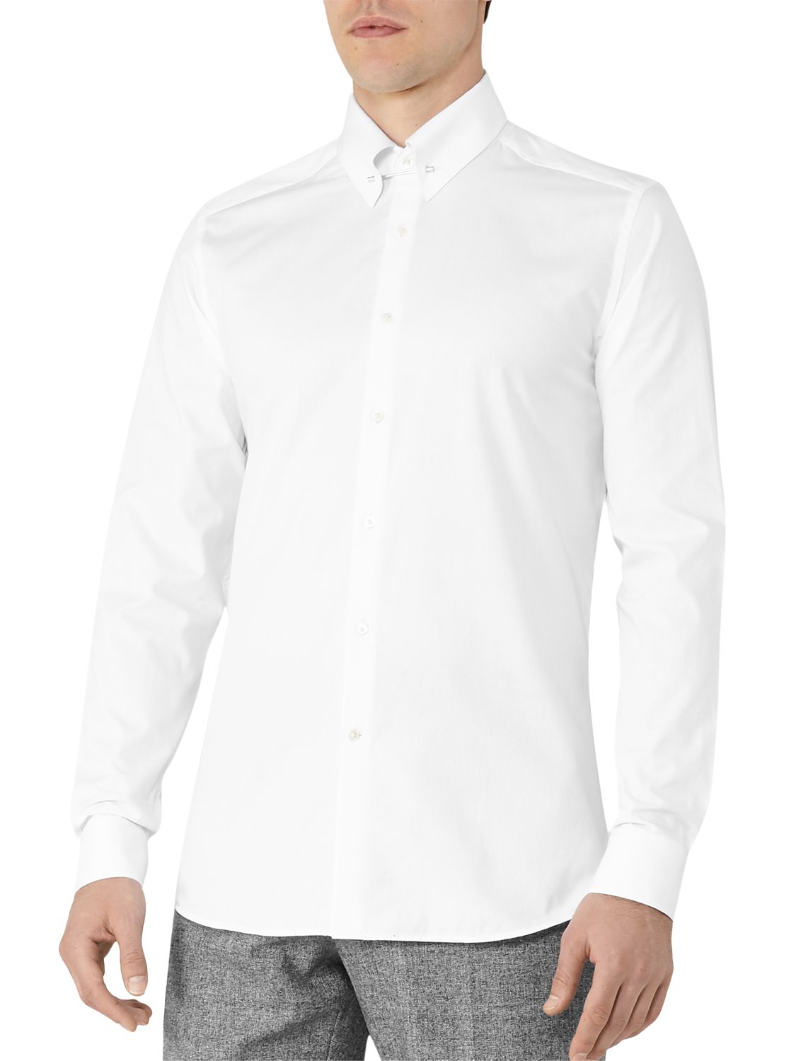 Reiss Forsberg Collar Bar Shirt, White