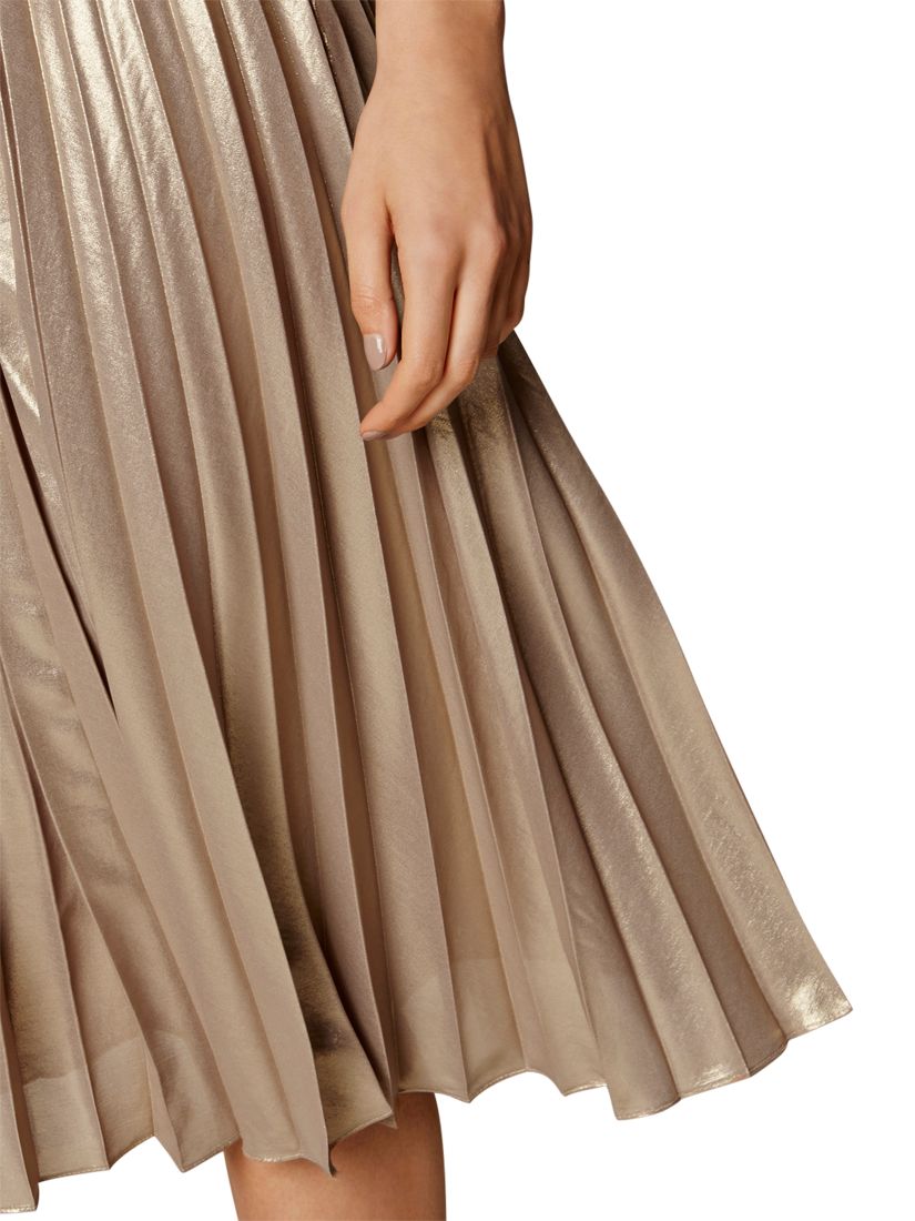 karen millen metallic pleated skirt