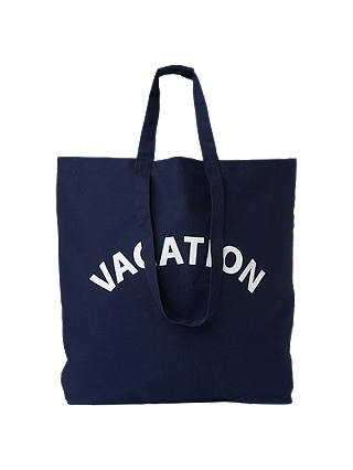 Whistles Vacation Cotton Canvas Tote Bag, Navy