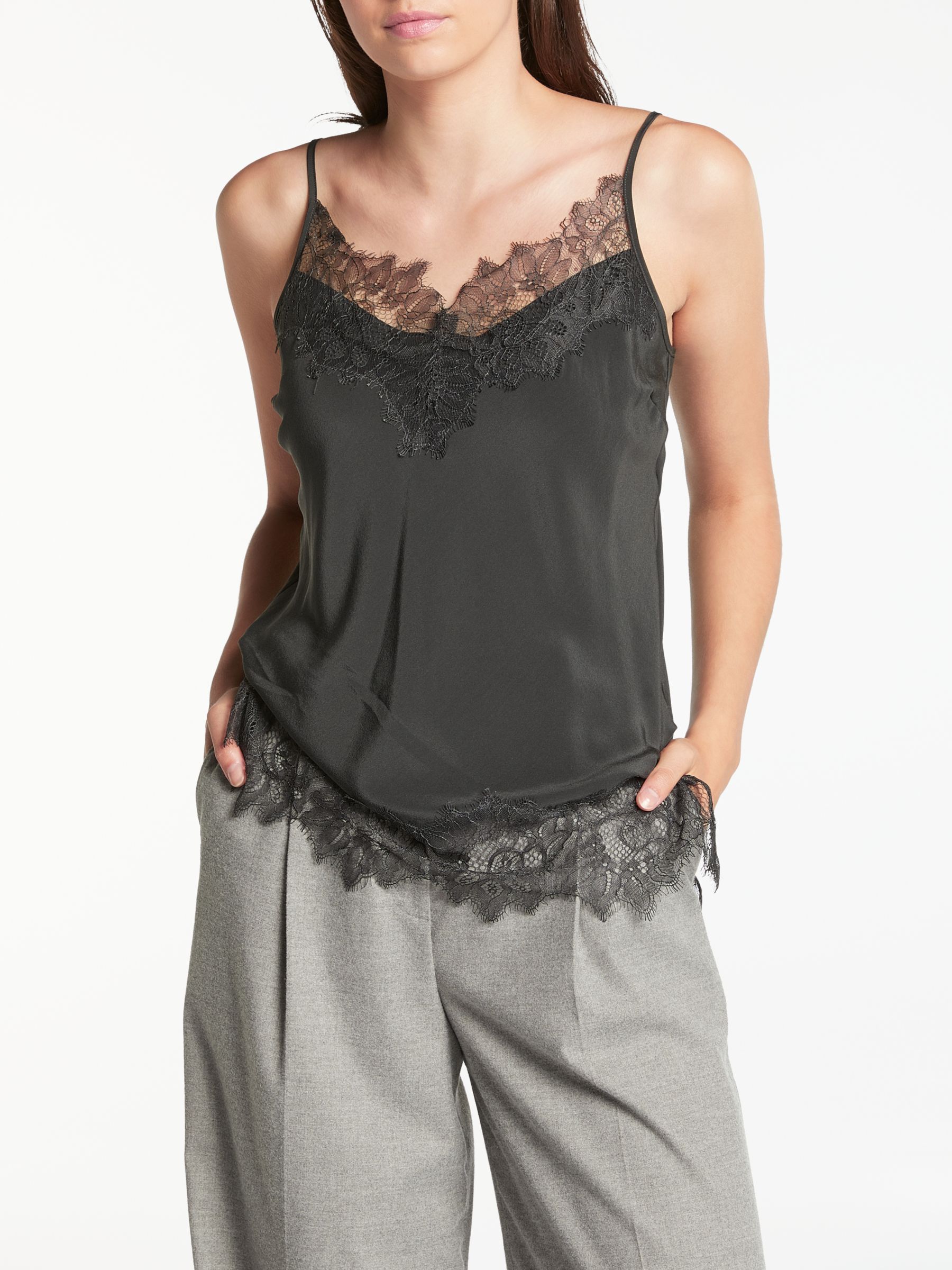 silk and lace cami top