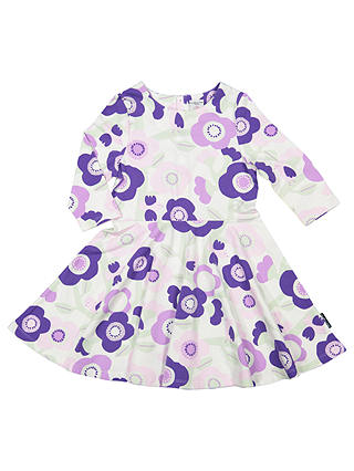 Polarn O. Pyret Girls' Floral Dress, Purple