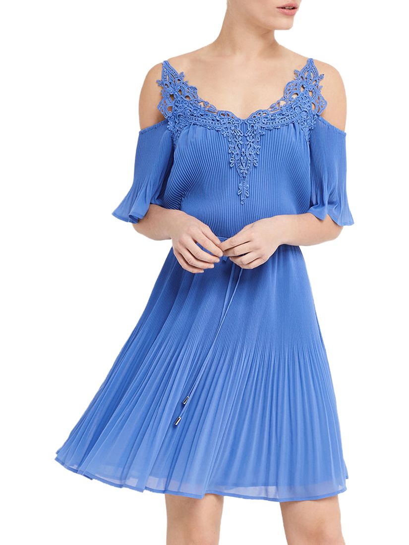 oasis blue pleated dress